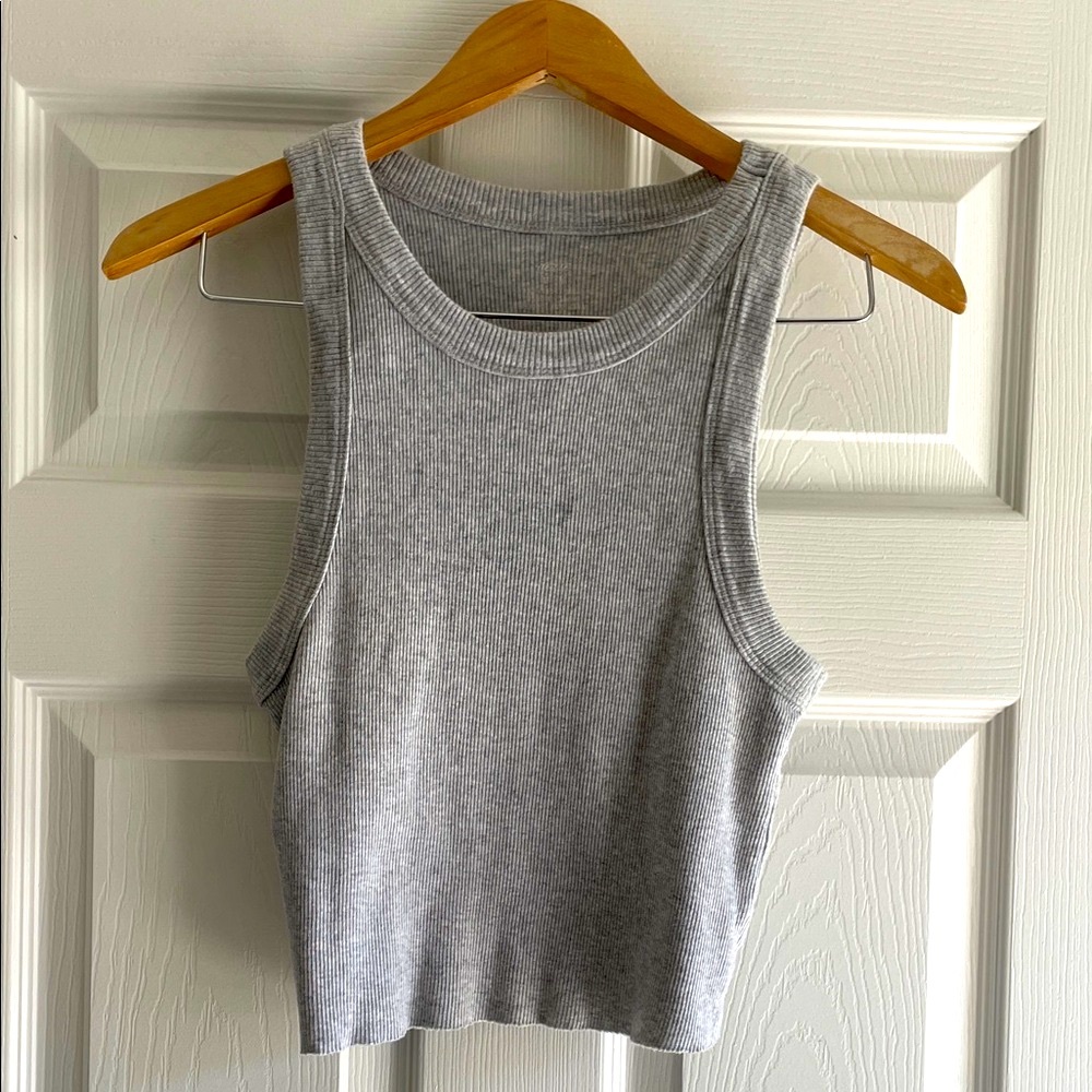 Aerie Gray Ribbed Tank Top ~ Size Medium ~ Washed but Never Worn